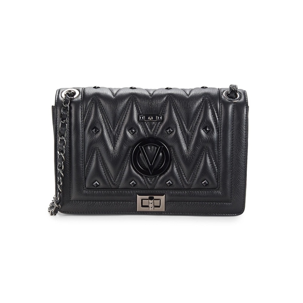 VALENTINO BY MARIO VALENTINO Alice D Sauvage Quilted Leather Shldr bag black
